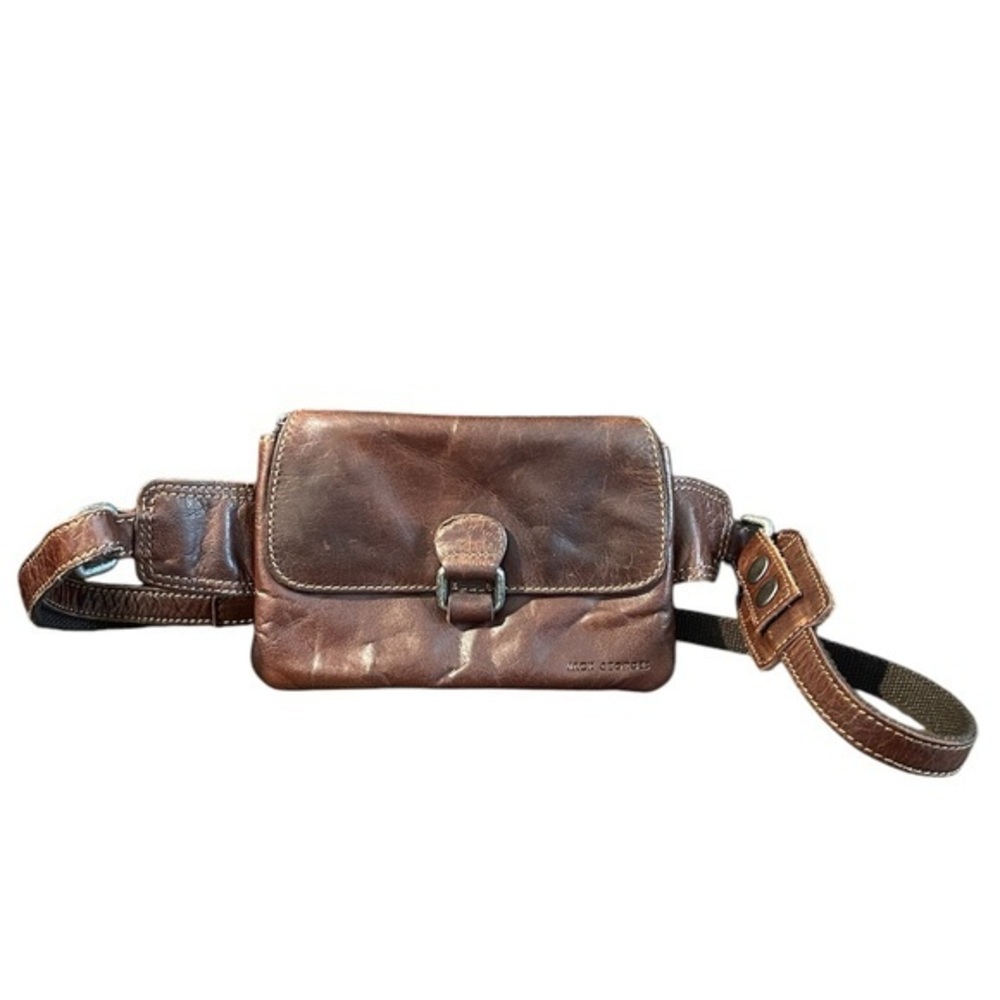 Voyager Handsfreeā Belt Bag Brown Leather belt bag JACK GEORGES Leather belt bag
